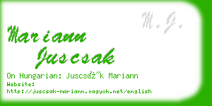 mariann juscsak business card